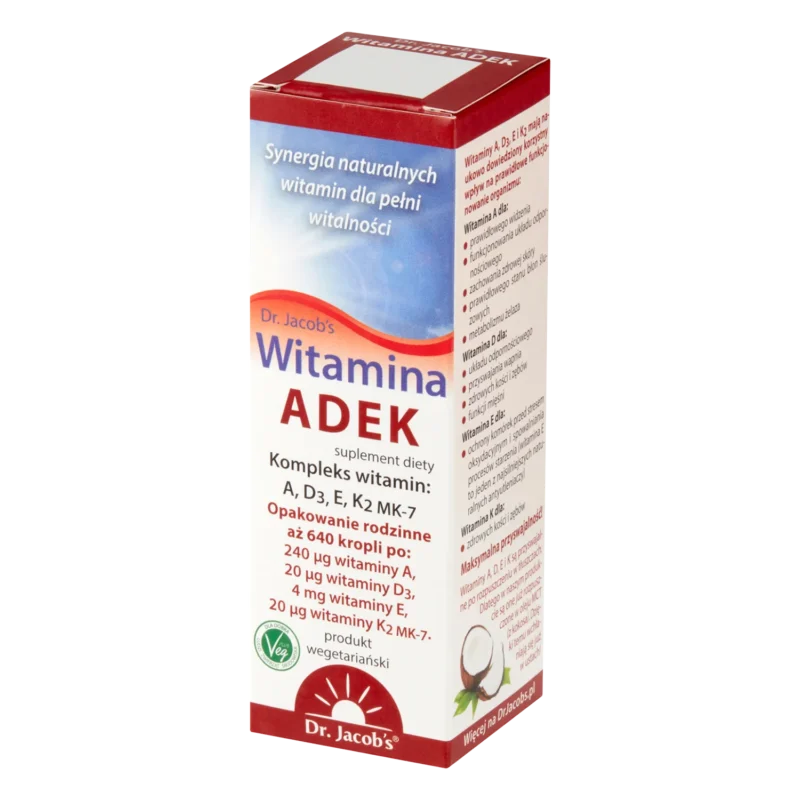 Dr Jacobs Vitamin ADEK Tropfen 20 ml fettlösliche Vitamine A D E K in MCT Öl