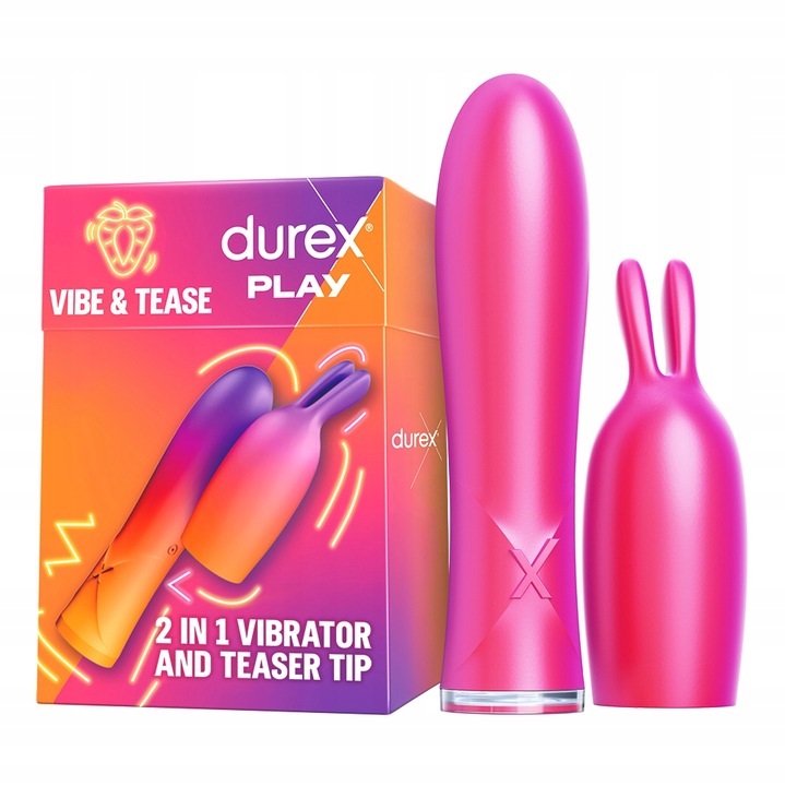 Durex Vibe & Tease 2-in-1 Silikon Vibrator mit 7 Vibrationsmodi und wasserdichtem Design