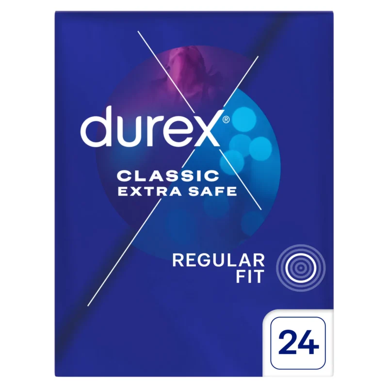 Durex Classic Extra Safe Kondome 24 Stück – verstärkte Latexkondome mit extra Gleitmittel