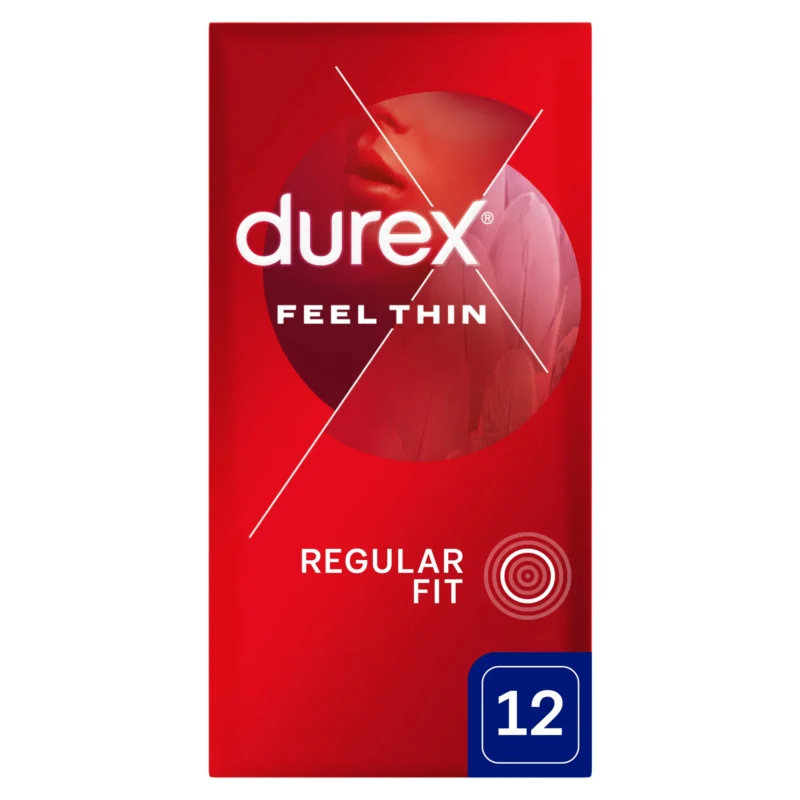 Durex Feel Thin Kondome 12 Stück – ultradünne Latexkondome mit extra Gleitmittel