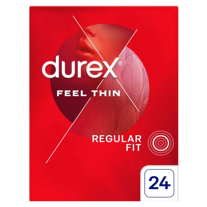 Durex Feel Thin Kondome 24 Stück – dünne Latexkondome für intensiveres Gefühl