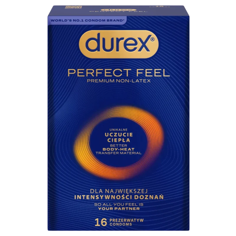Durex Perfect Feel Non-Latex Kondome 16 Stück – latexfreie ultradünne Nitril Kondome