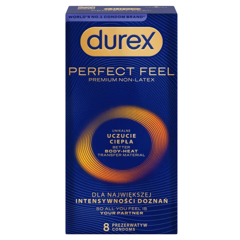 Durex Perfect Feel Non-Latex Kondome 8 Stück – latexfreie ultradünne Nitril Kondome