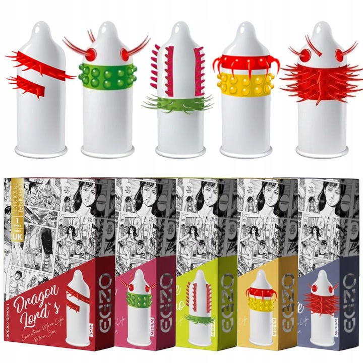 EGZO Cocky Friend Mix Kondome mit großen Noppen – stimulierende Latexkondome 5 Stück