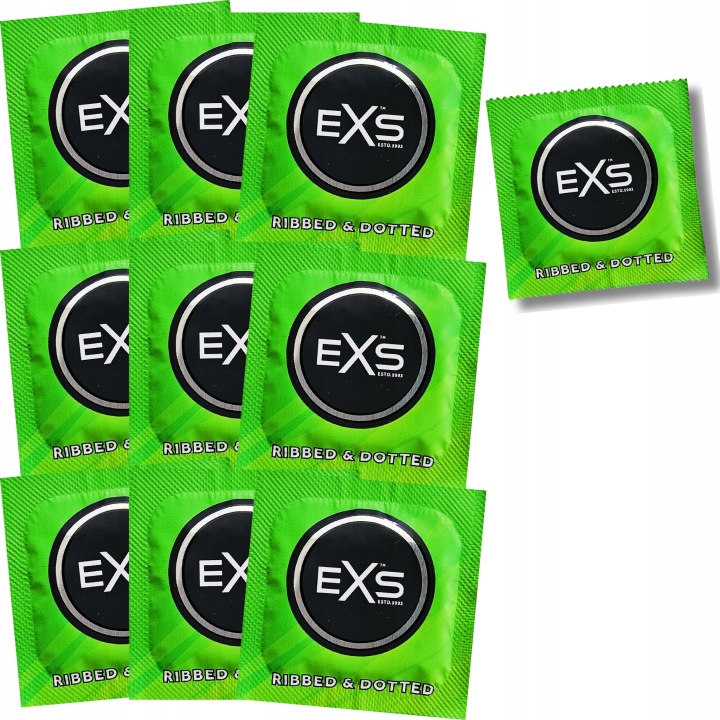 EXS Extreme gerippte und genoppte Kondome 50 Stück – Latexkondome für intensivere Stimulation