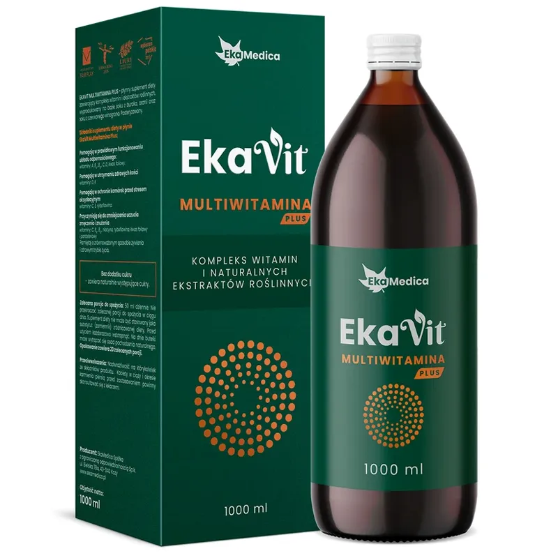 EkaMedica EkaVit Multivitamin Plus 1 Liter flüssiges Multivitamin mit natürlichen Säften