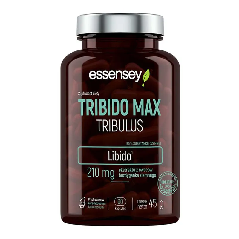 Essensey Tribido Max Tribulus Kapseln mit 95% Saponinen zur Unterstützung von Libido und Vitalität