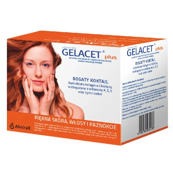 Gelacet Plus Kollagen Pulver 21 Beutel mit Vitaminen Biotin Haut Haare Nägel