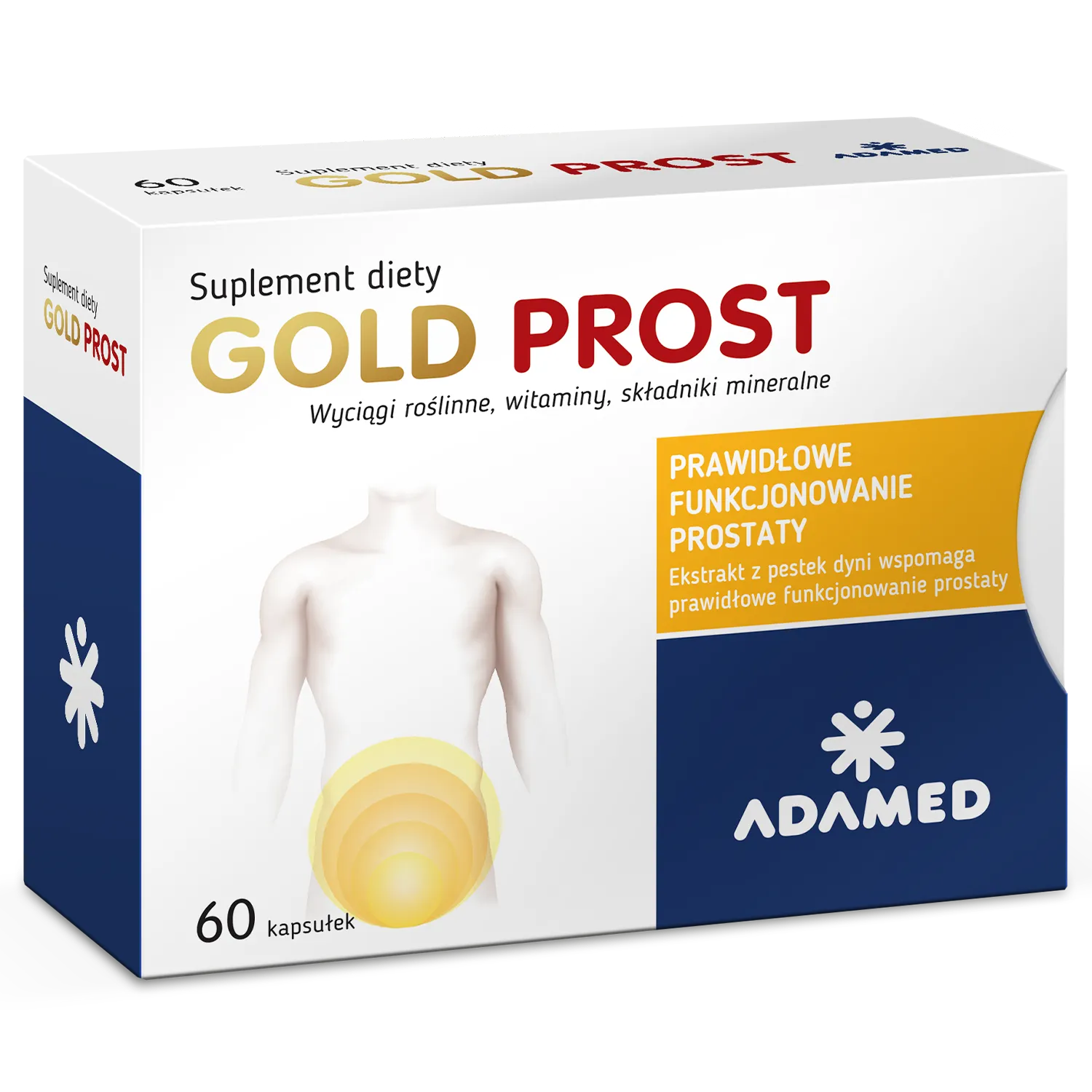Gold Prost 60 Kapseln Nahrungsergänzung zur Unterstützung der Prostata mit Weidenröschen, Kürbiskern und Sägepalme