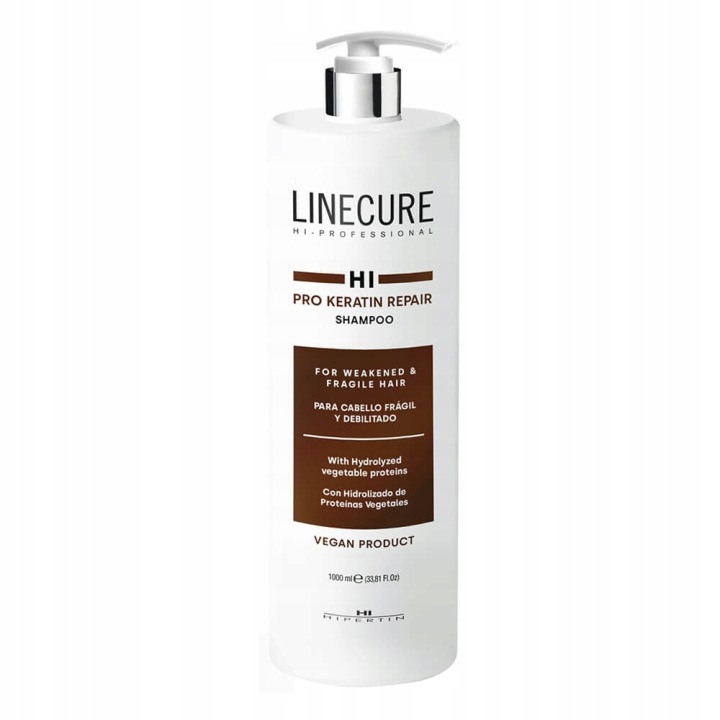 Hipertin Linecure Pure Keratin Shampoo 1000 ml regenerierendes Keratin Shampoo für geschädigtes Haar