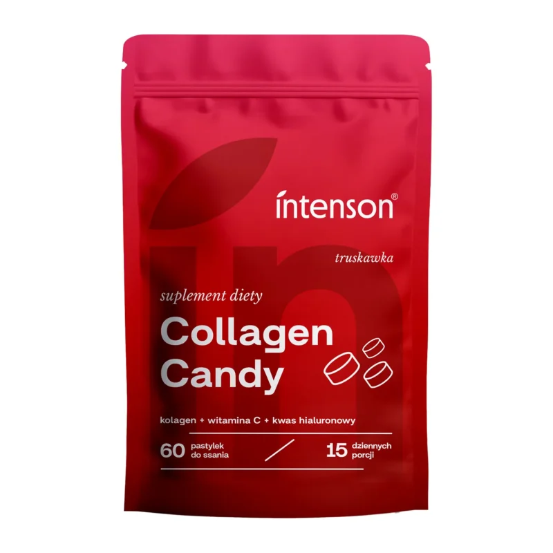 Intenson Collagen Candy Erdbeergeschmack 60 Lutschtabletten mit Vitamin C und Hyaluronsäure