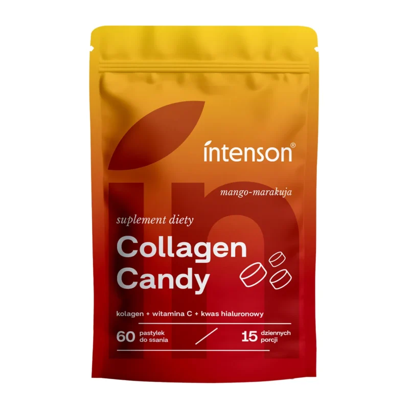Intenson Collagen Candy Lutschtabletten Mango Maracuja 60 Stück mit Vitamin C und Hyaluronsäure