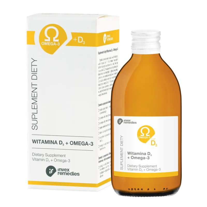 Invex Vitamin D3 + Omega-3 Flüssig zur Unterstützung von Knochen, Muskeln und Cholesterinspiegel