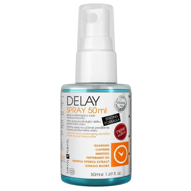Lovely Lovers Delay Spray zur Verzögerung des Samenergusses mit Menthol und Guarana – Spray für längeren Geschlechtsverkehr, 50 ml