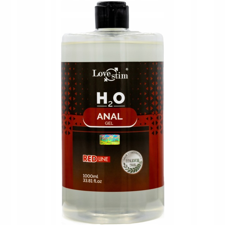 lovestim h2o anal gel red bottle line 1000 ml wasserbasiertes analgleitgel
