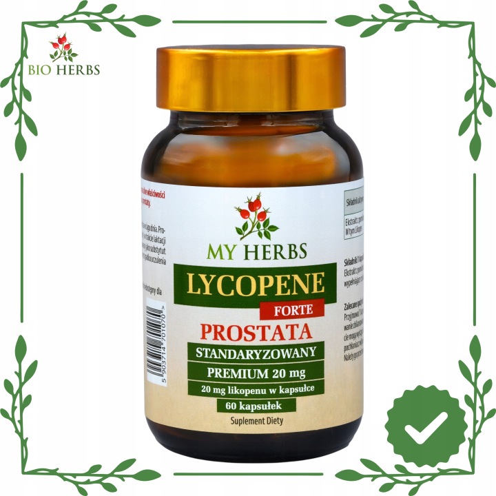 Lycopin Forte 20 mg 60 Kapseln mit Tomatenextrakt starkes Antioxidans zur Unterstützung von Prostata und Herz-Kreislauf-System