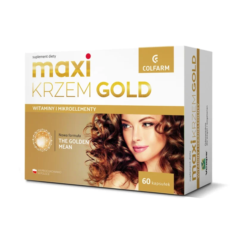 Maxi Krzem Gold 60 Kapseln Nahrungsergänzung für Haare Haut und Nägel mit Biotin Zink und Kieselerde