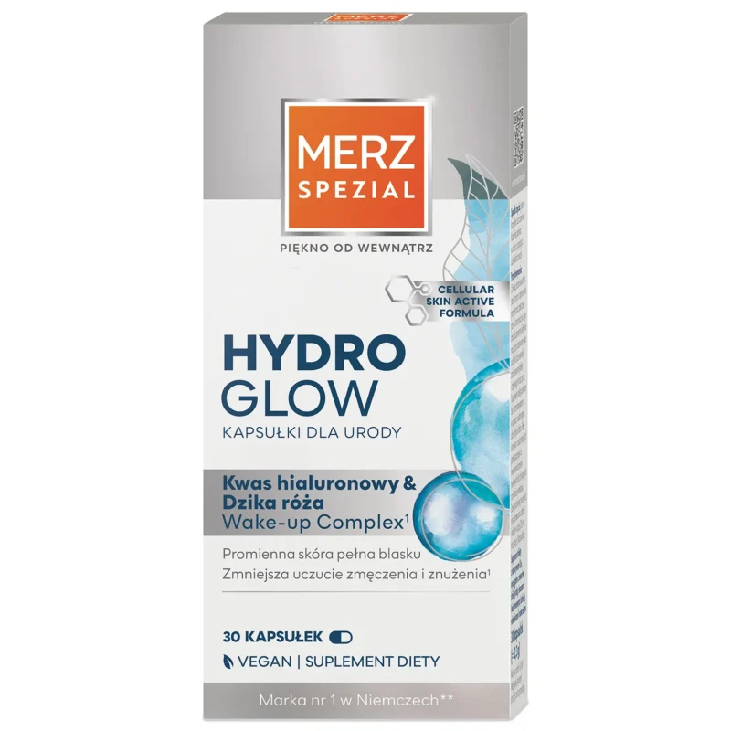 Merz Spezial Hydro Glow 30 Kapseln Nahrungsergänzung für Haut mit Hyaluronsäure Biotin und Vitamin C