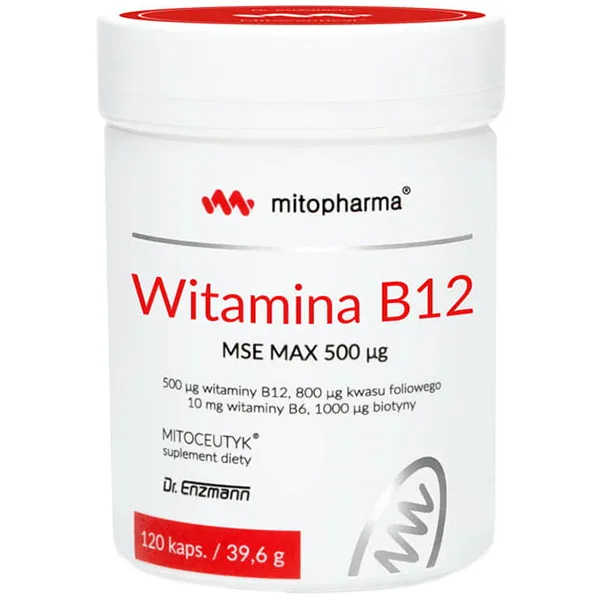 Mito-Pharma Vitamin B12 MSE Max 500 µg 120 Kapseln hochdosiertes B12 Supplement