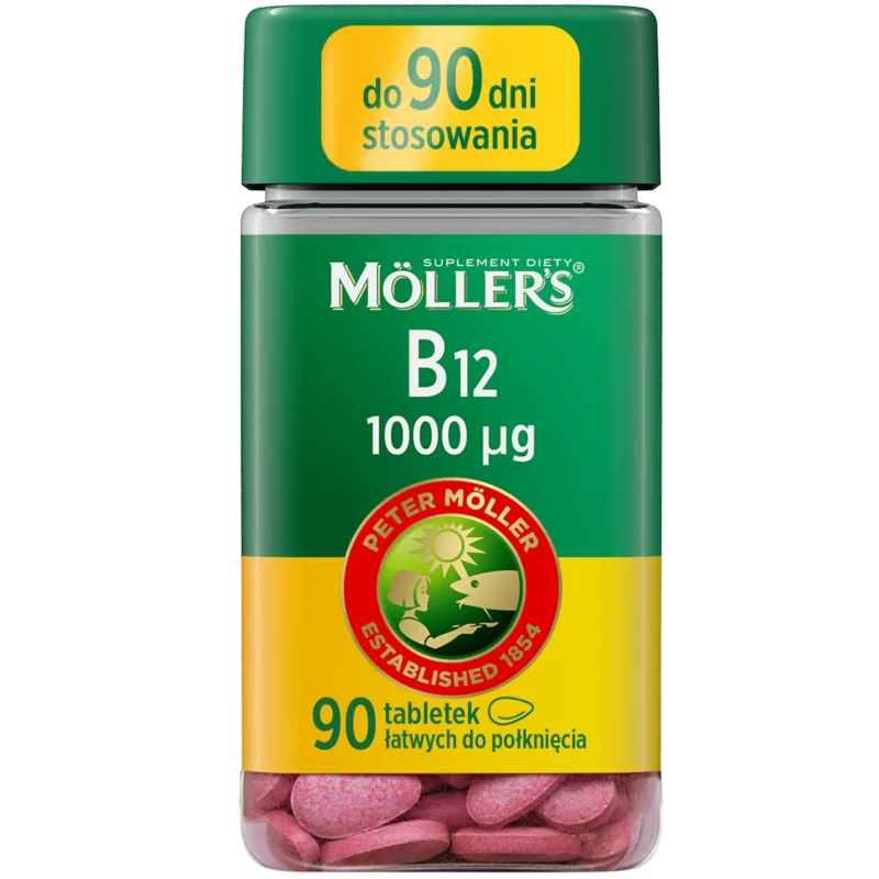 Möller’s B12 1000 µg 90 Tabletten hochdosiertes Vitamin B12 Supplement