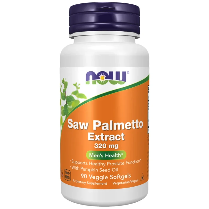NOW Foods Saw Palmetto Extract 320 mg 90 vegane Kapseln Sägepalmenextrakt für Prostata und Männergesundheit