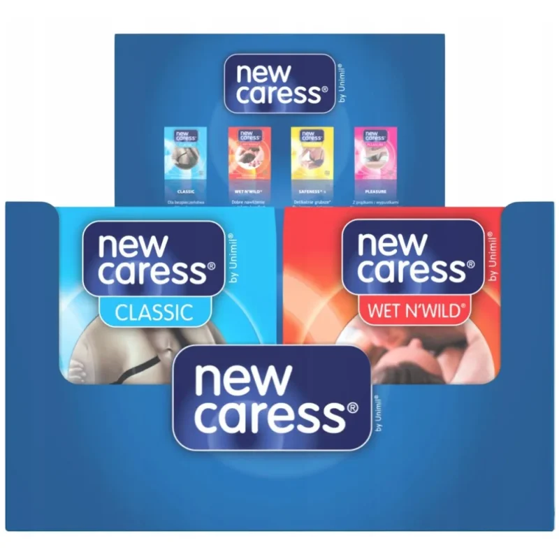 New Caress Multi Gross Kondom Set 144 Stück – Mix aus verschiedenen Latexkondomen