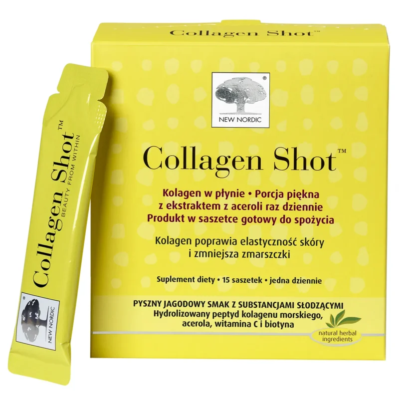 New Nordic Collagen Shot 15 Sachets flüssiges Kollagen mit Vitamin C und Biotin für Haut Haare und Nägel