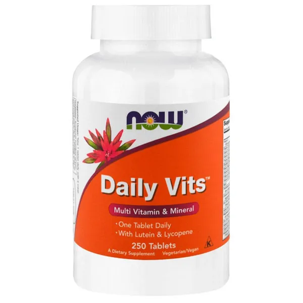 Now Foods Daily Vits 250 Tabletten veganes Multivitamin mit Vitaminen und Mineralstoffen
