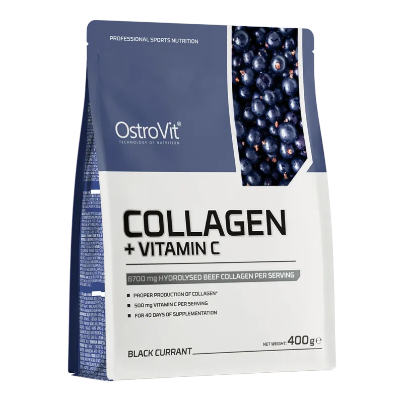 OstroVit Kollagen Pulver mit Vitamin C Schwarze Johannisbeere 400 g