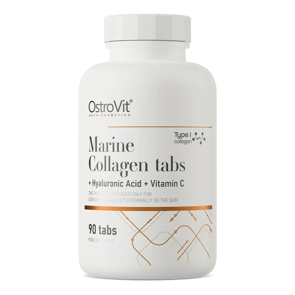 OstroVit Marine Kollagen Hyaluronsäure Vitamin C 90 Tabletten Kollagen für Haut Haare Nägel