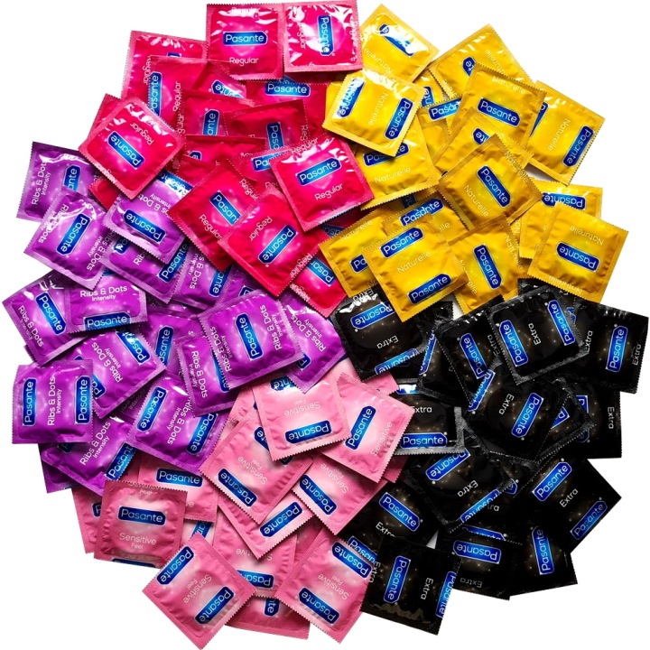 Pasante Mix Kondom Set 100 Stück verschiedene Latexkondome