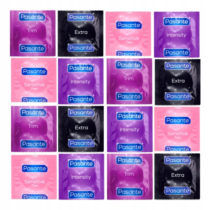 Pasante Kondome, Kondom Mix Set, Latex Kondome, Kondom Probierpackung, Pasante Mix