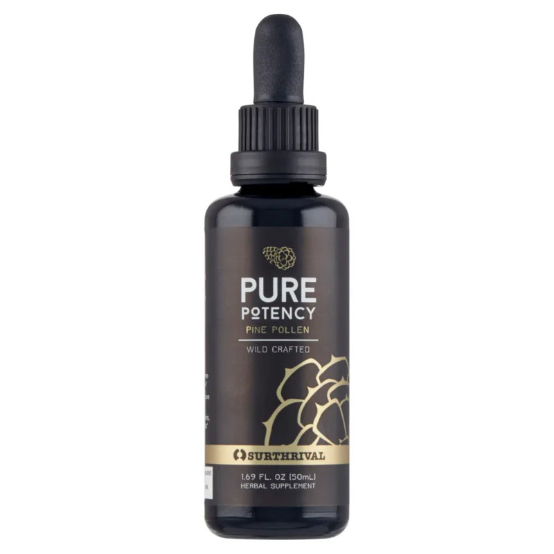SurThrival Pine Pollen Pure Potency flüssiger Kiefernpollen mit Brennnessel und sibirischem Ginseng – Nahrungsergänzung, 50 ml