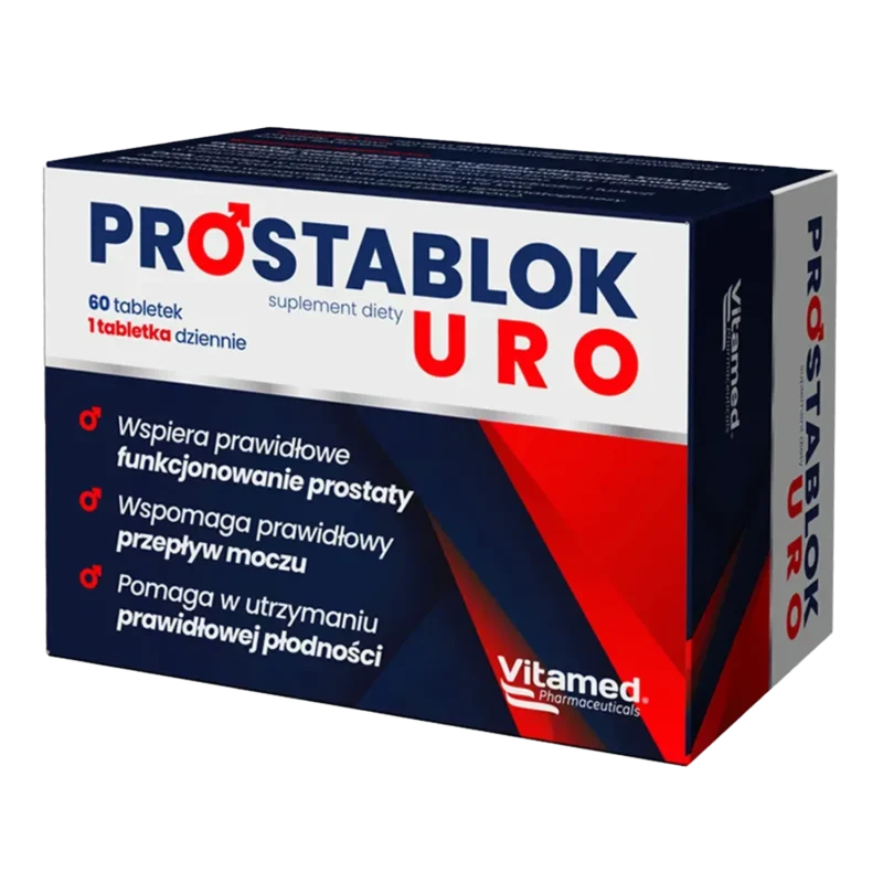 ProstaBlok Uro 60 Tabletten Nahrungsergänzung zur Unterstützung der Prostata mit Sägepalme, Brennnessel und Lycopin