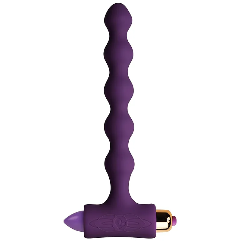 Rocks-Off Petite Sensations Pearls vibrierender Analplug aus Silikon lila