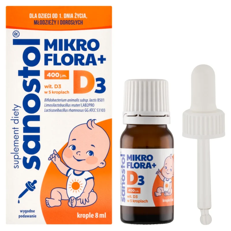 Sanostol Mikroflora + D3 Tropfen für Babys und Kinder zur Unterstützung von Darmflora und Immunsystem