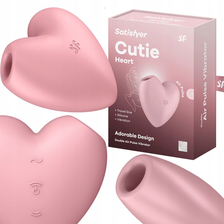 Satisfyer Cutie Heart Mini Klitorisstimulator in Herzform mit Air Pulse Technologie aus Silikon