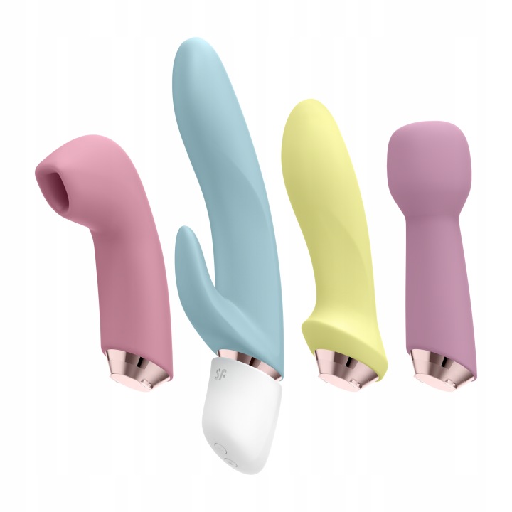 Satisfyer Marvelous Four multifunktionales Vibrator Set mit 4 Aufsätzen und Air Pulse Klitorisstimulator