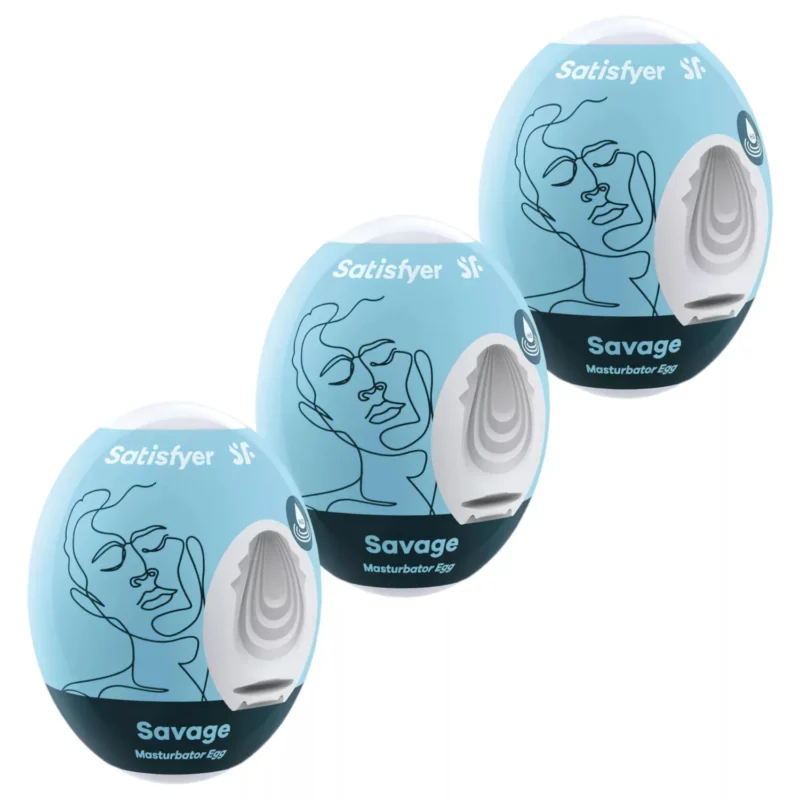 Satisfyer Masturbator Egg Savage Set Masturbator für Männer 3 Stück