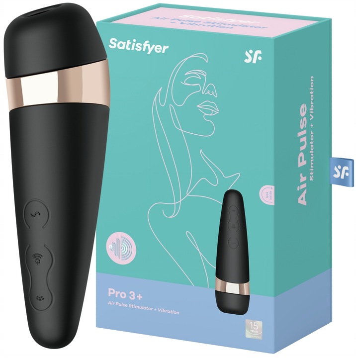 Satisfyer Pro 3+ Klitorisstimulator mit Air Pulse Technologie und Silikonaufsatz