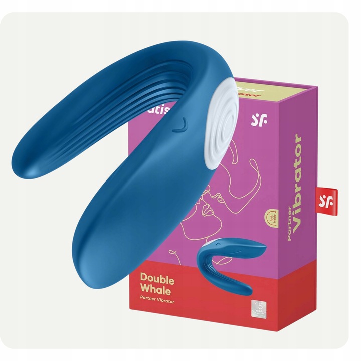 Satisfyer Partner Whale Paarvibrator mit Air Pulse Technologie und ergonomischer U-Form aus medizinischem Silikon