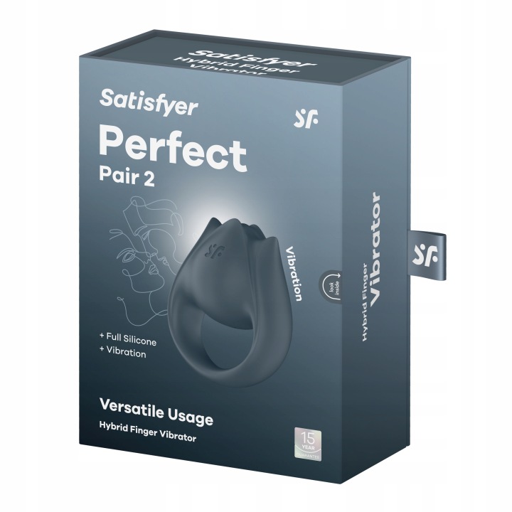 Satisfyer Perfect Pair 2 vibrierender Penisring und Fingerring aus Silikon mit 12 Vibrationsprogrammen