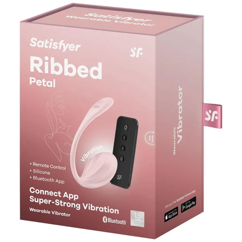 Satisfyer Ribbed Petal Paarvibrator aus Silikon mit Fernbedienung in Rosa