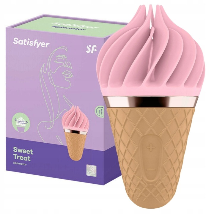 Satisfyer Sweet Temptation Klitorisstimulator aus Silikon mit 10 Rotationsmodi im Eiscreme-Design