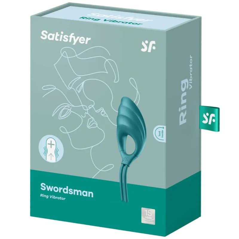 Satisfyer Swordsman vibrierender verstellbarer Penisring aus Silikon in Grün