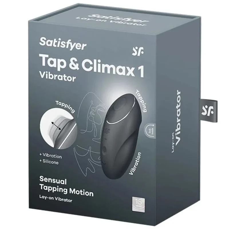 Satisfyer Tap & Climax 1 Klitorisstimulator mit Vibrations und Klopf Funktion in Grau