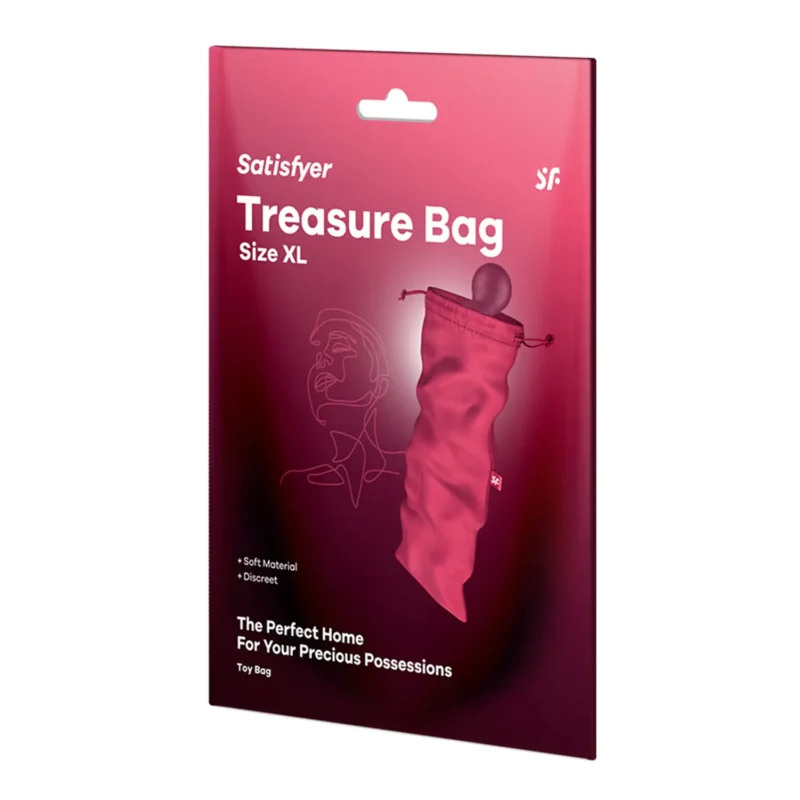 Satisfyer Treasure Bag XL violett – große Aufbewahrungstasche für Sexspielzeug aus Nylon mit praktischem Kordelzug