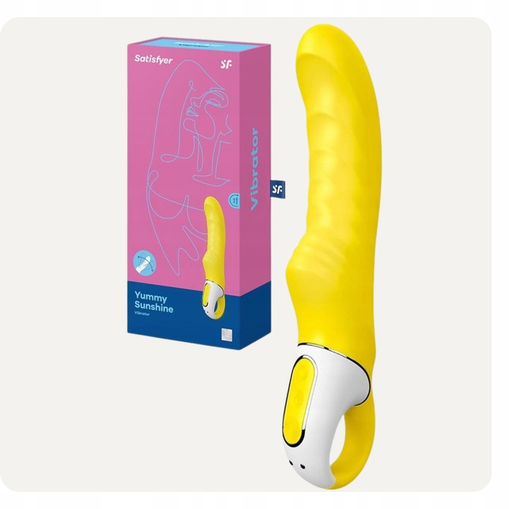 Satisfyer Vibes Yummy Sunshine G-Punkt Vibrator aus medizinischem Silikon mit gebogener Form und gerippter Struktur