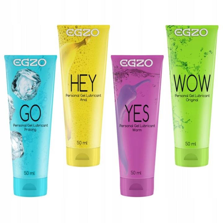 EGZO Gleitgel Set 4x50 ml wasserbasiert – kühlend, wärmend, anal und klassisch