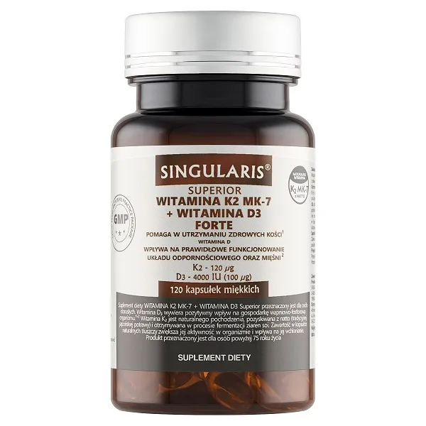 Singularis Superior Vitamin K2 MK-7 + D3 Forte 120 Kapseln 4000 IE